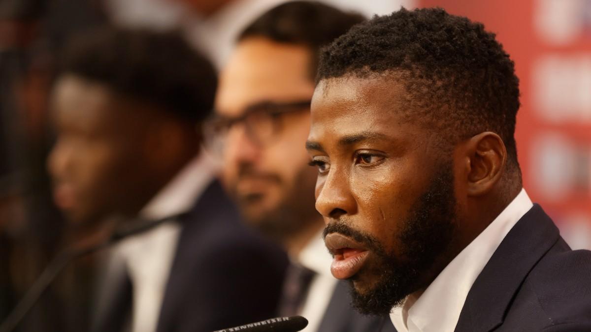 Iheanacho, en su presentación con el Sevilla