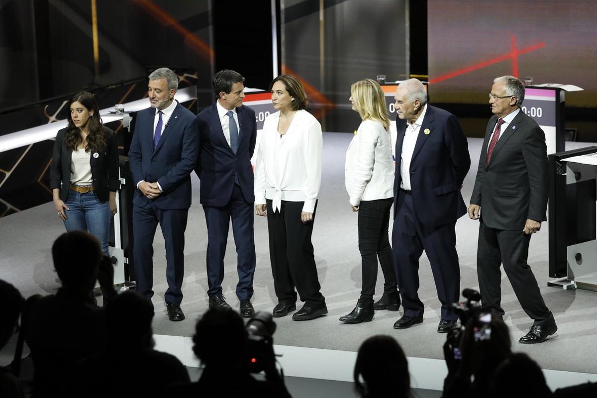 Los siete candidatos a alcade de Barcelona, en el debate de TV-3.