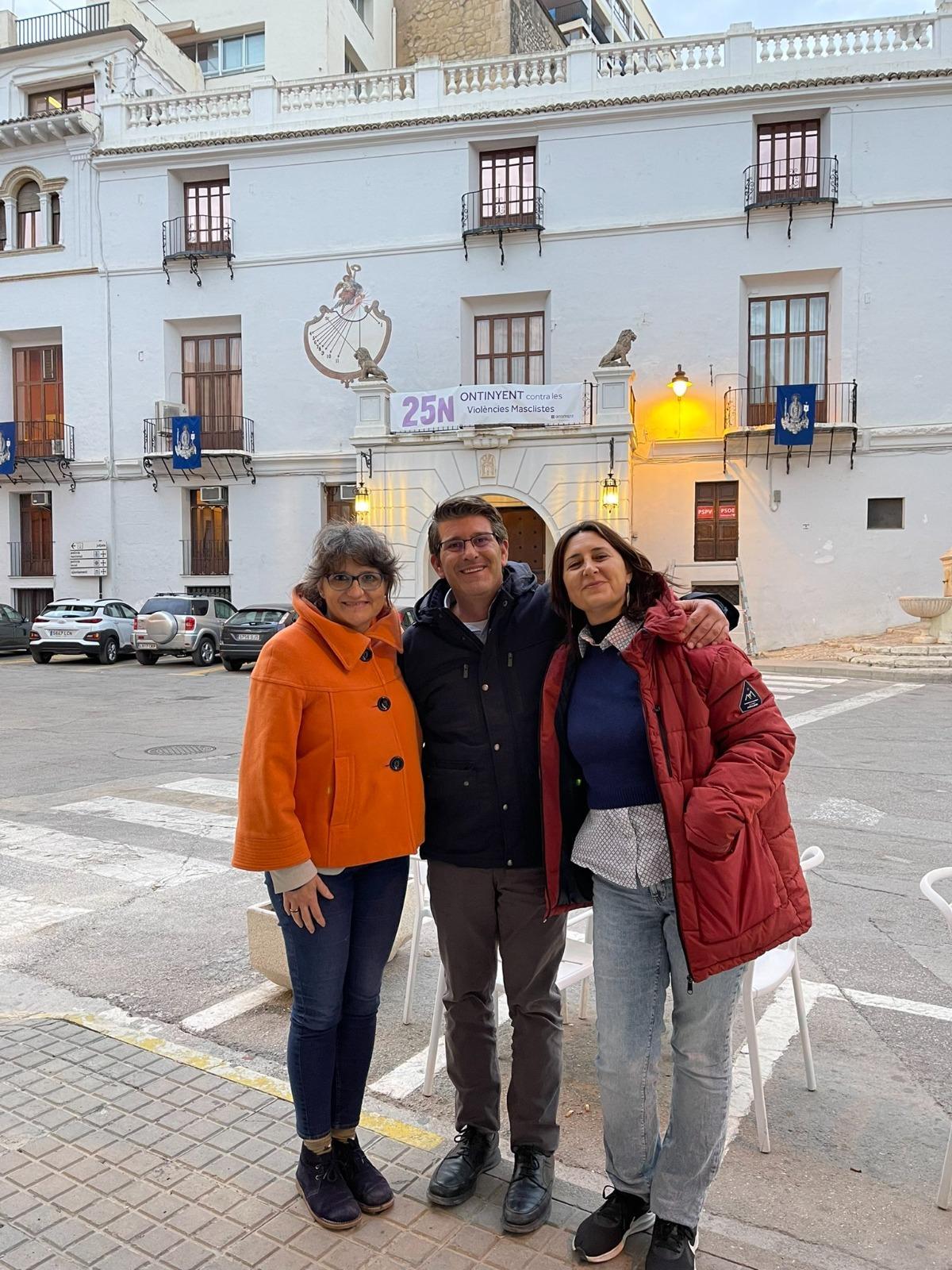 Oltra, Jorge Rodríguez (Ens Uneix) y Rosa Pérez (EU), en un encuentro durante estos años.