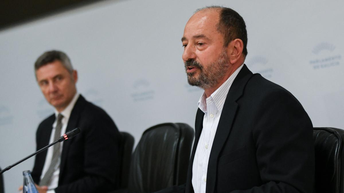Xosé Merelles, este martes en su comparecencia en el Parlamento de Galicia
