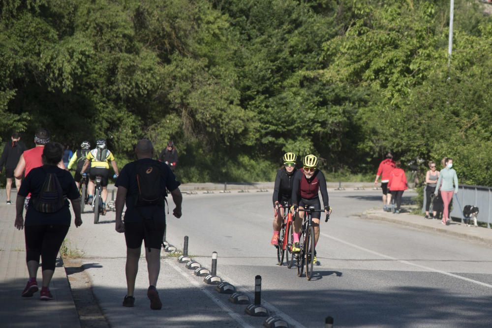 Ciclistes, caminants i esportistes converteixen la zona del Congost de Manresa en una Rambla