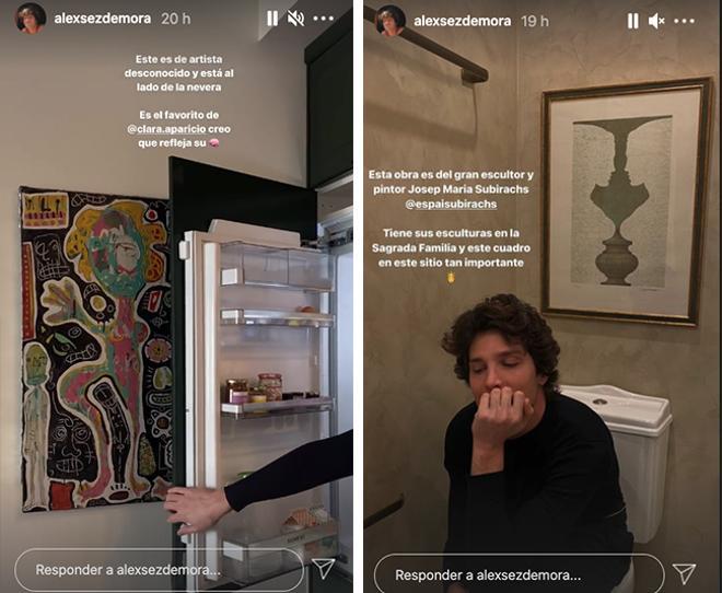 Álex Sánchez de la Mora enseña los cuadros de su casa