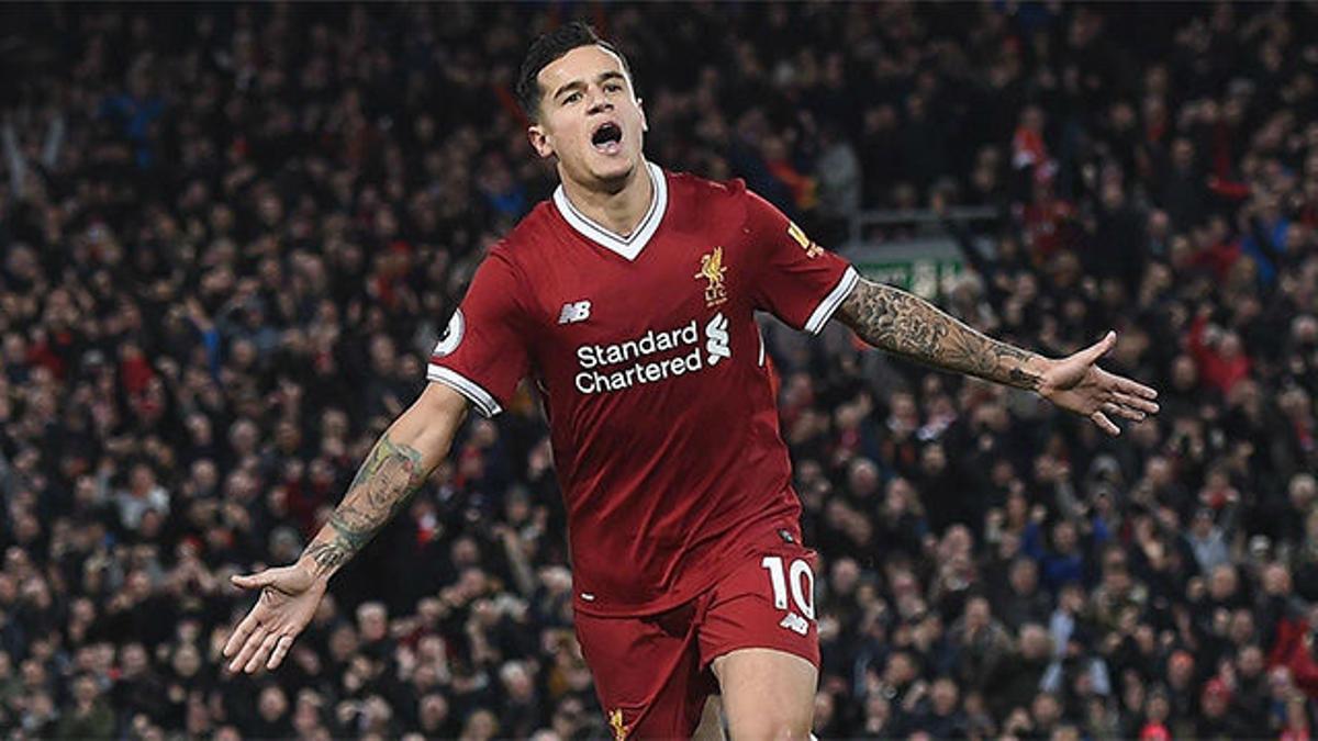 Así marca goles Coutinho con el Liverpool