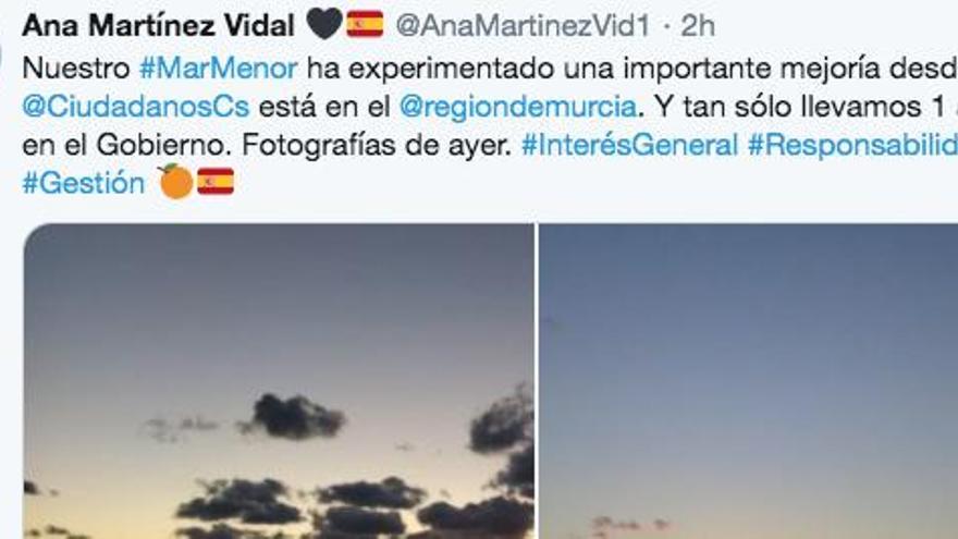 &quot;El Mar Menor ha mejorado desde que Ciudadanos está en el Gobierno&quot;