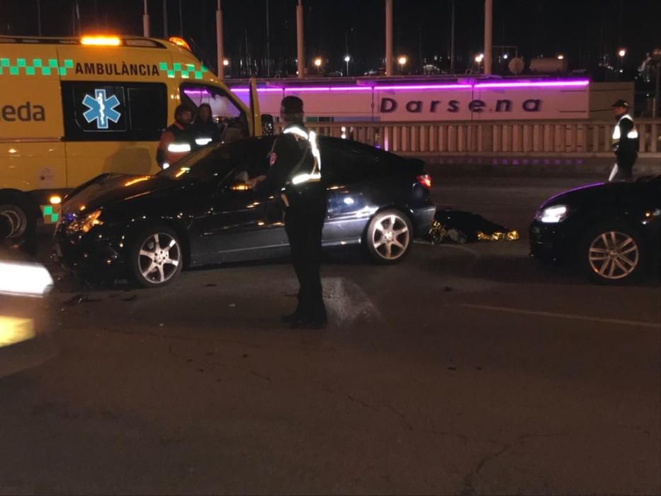 Muere un motorista en una colisión con un coche en el paseo marítimo de Palma