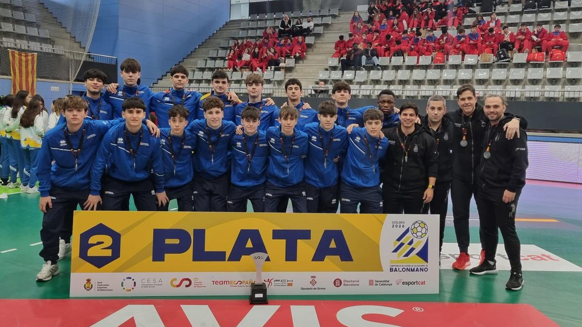 La selección aragonesa, con la medalla de plata.