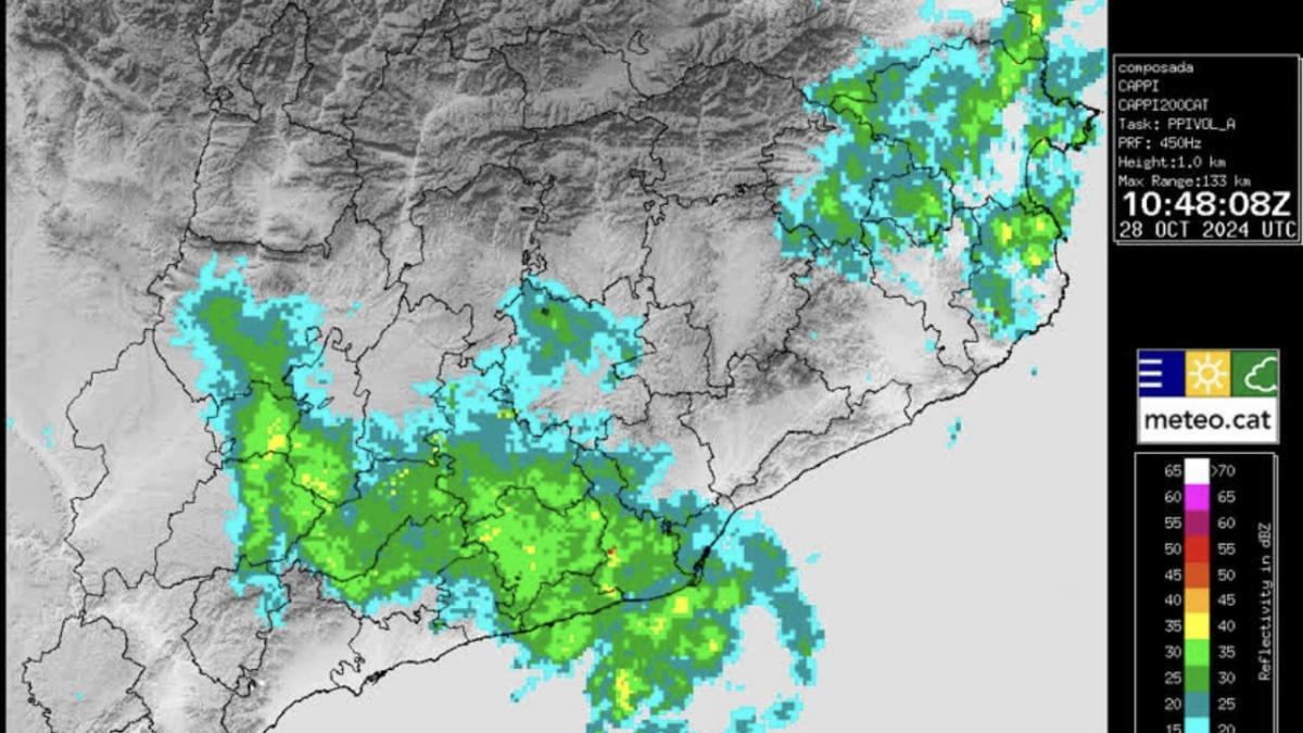 Radar lluvia en Catalunya