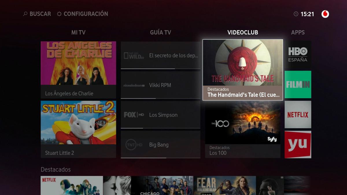 Videoclub de Vodafone One TV