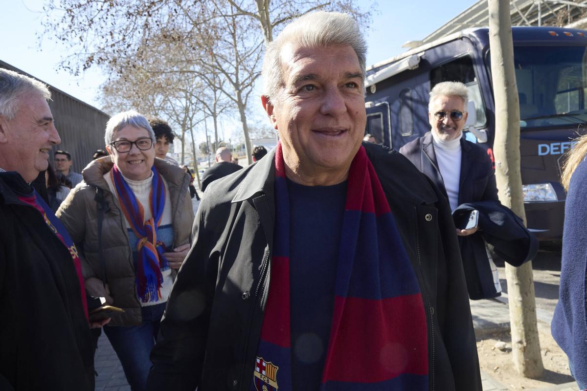 Joan Laporta en el Spotify Camp Nou el día del Barça-Levante de LaLiga 2025/26
