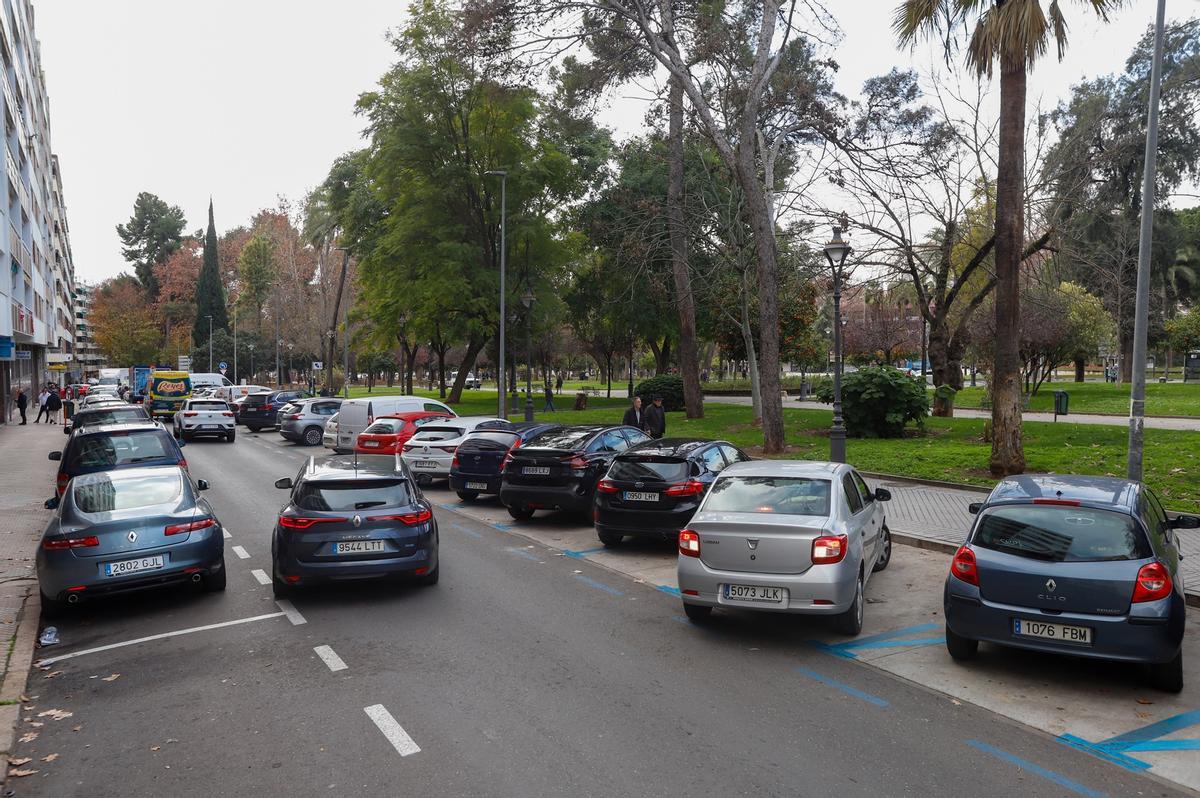 Zona azul junto a Vallellano.