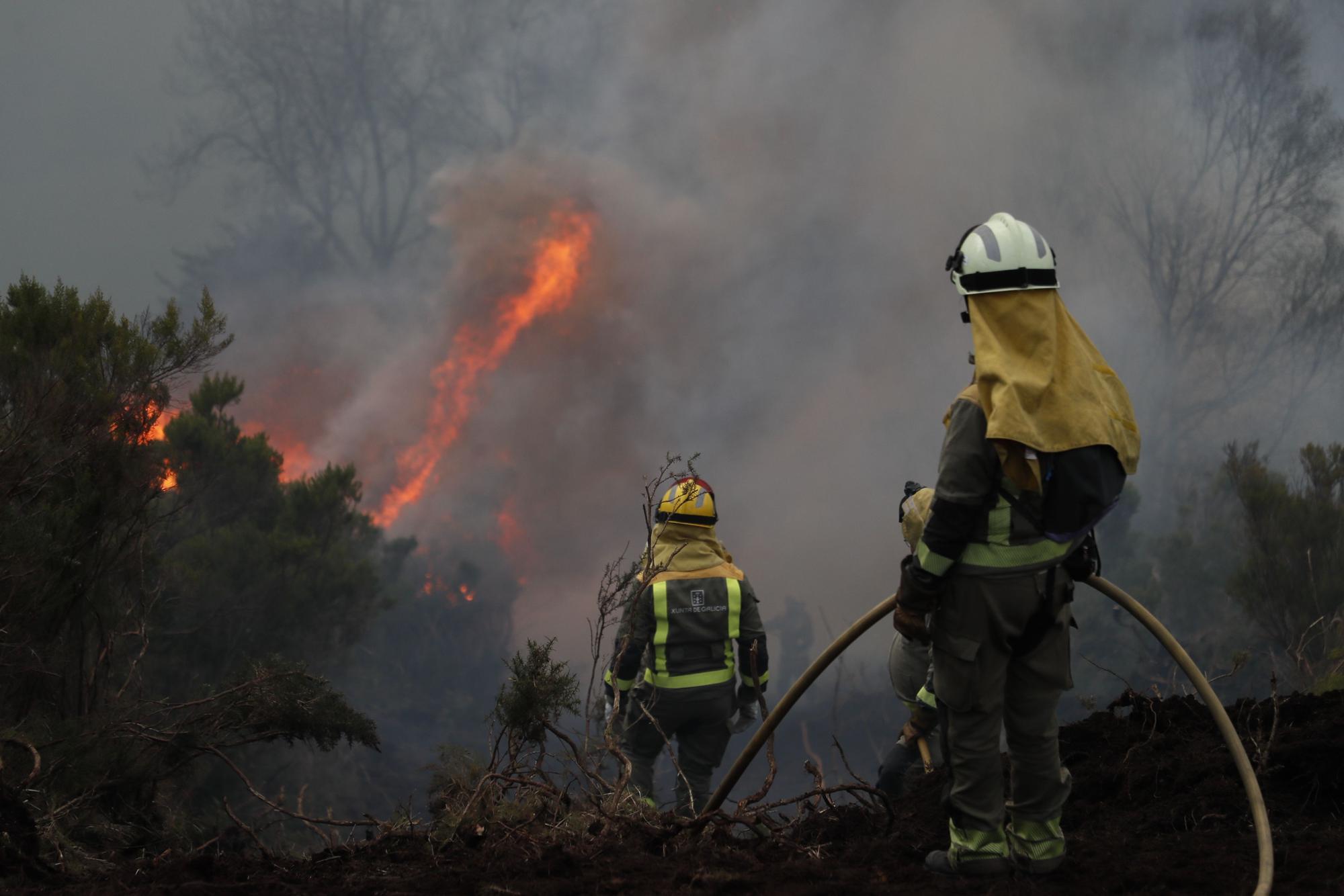 Incendio forestal en el concello lucense de Baleira