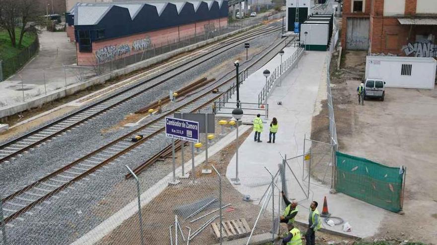 Obras del AVE en el entorno de la estación de Zamora.