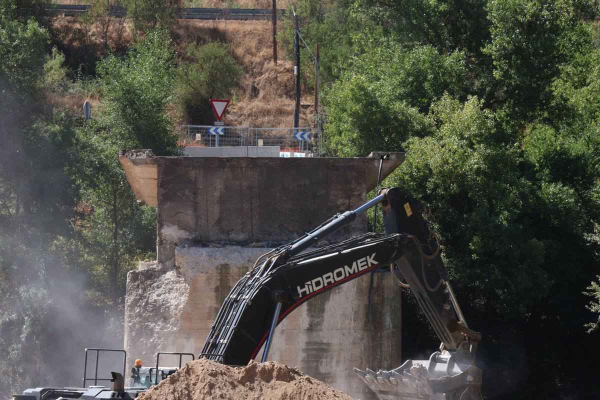 Los trabajos de derribo del viaducto que colapsó parcialmente el pasado mes de junio avanzan a buen ritmo con un 40% de la obra ejecutada.
