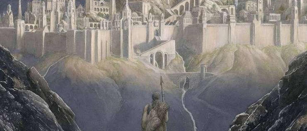 Detalle de la portada de &quot;La caída de Gondolin&quot;.