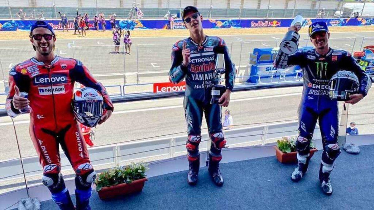 Dovizioso, Quartararo y Viñales, en el podio de Jerez