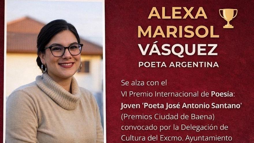 Alexa Marisol Vásquez gana en Baena el Premio de Poesía José Antonio Santano con 'El inventario de la luz'