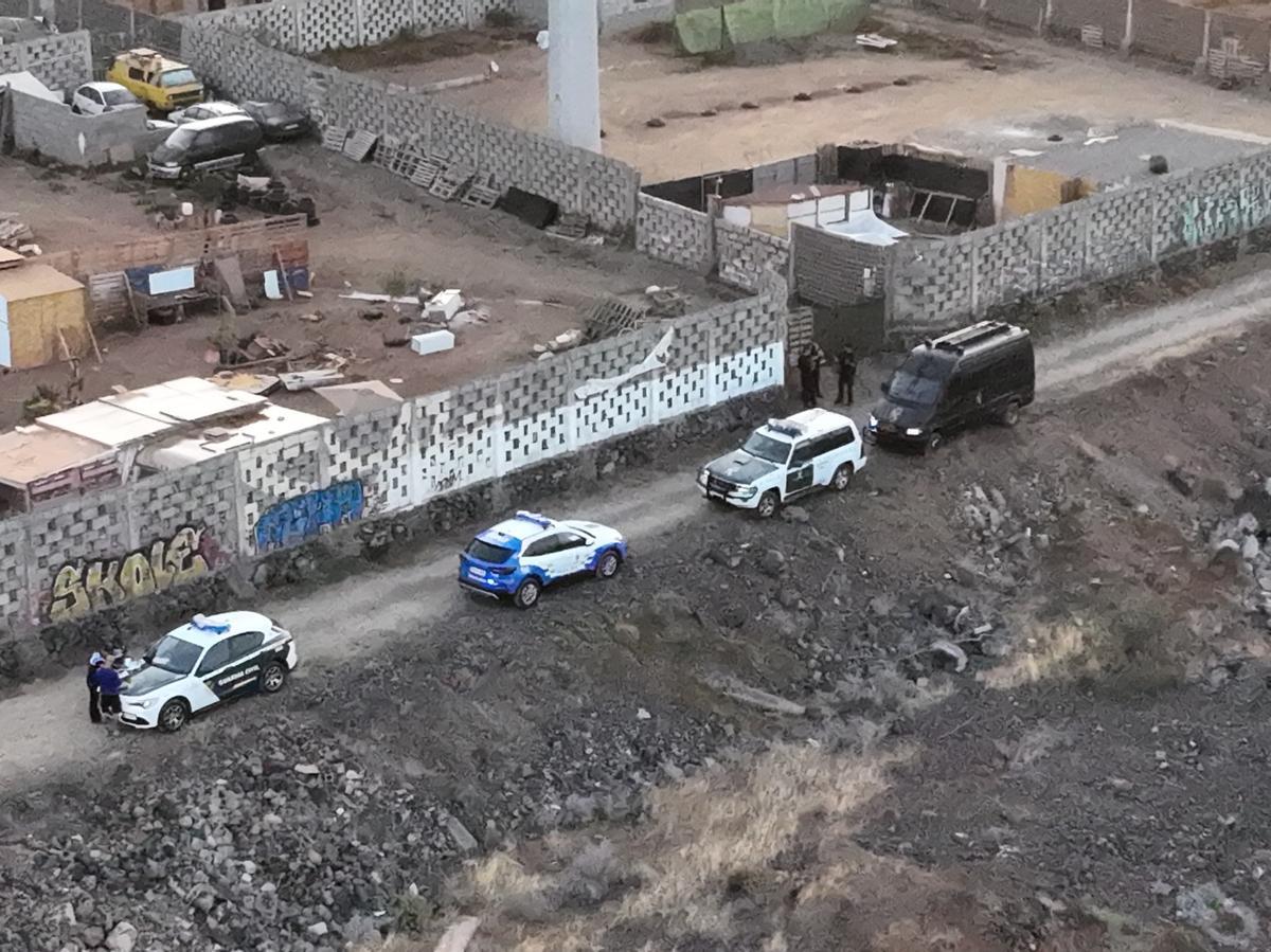 Imagen de la macrooperación contra los asentamientos ilegales en Los Vivitos, Arona.