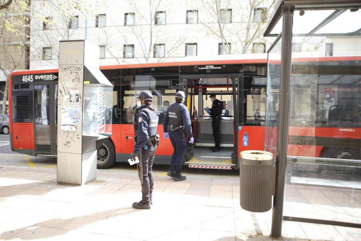 Control policial en Zaragoza por el coronavirus