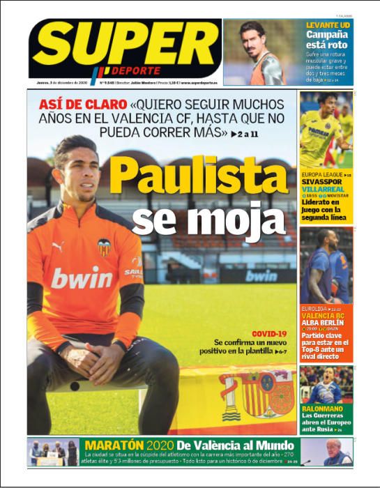 Portada SUPERDEPORTE jueves 3 diciembre 2020