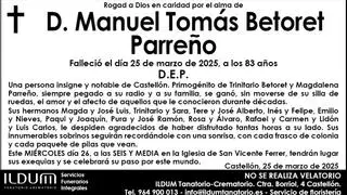 D. Manuel Tomás Betoret Parreño
