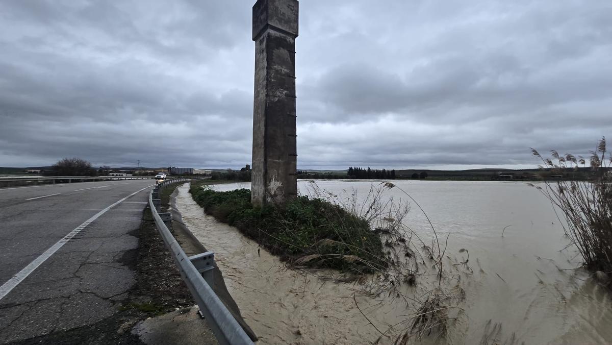 Kilómetro 1 de la carretera A-306 en El Carpio, a primeras horas de la tarde de este sábado.