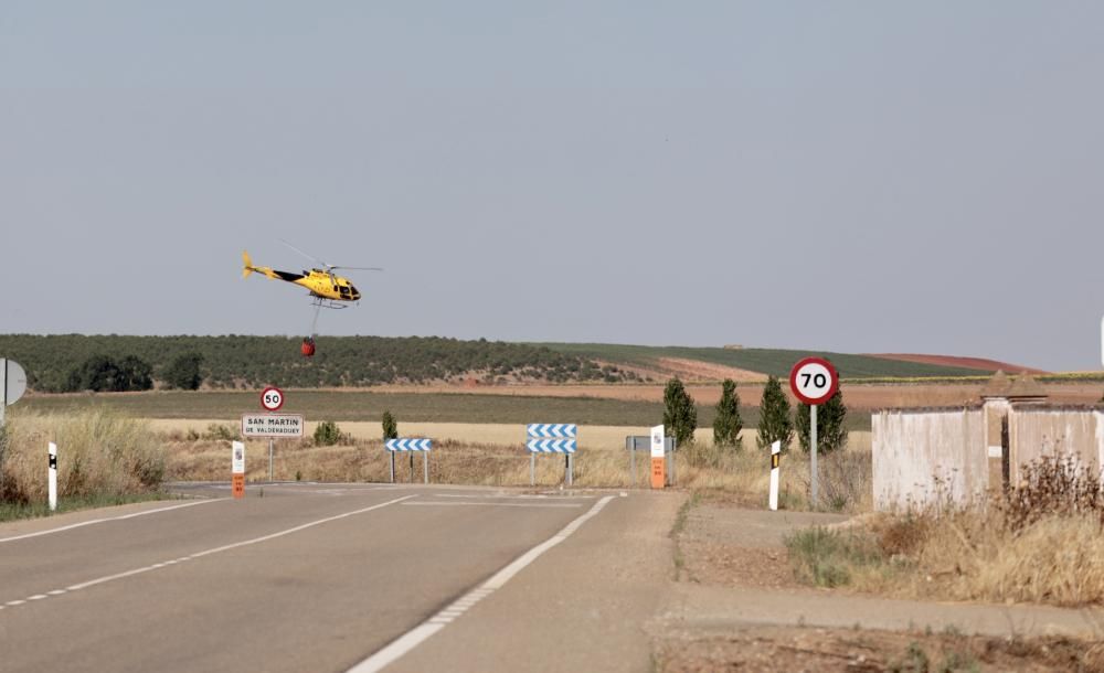 Incendio en San Martín de Valderaduey, en Zamora.