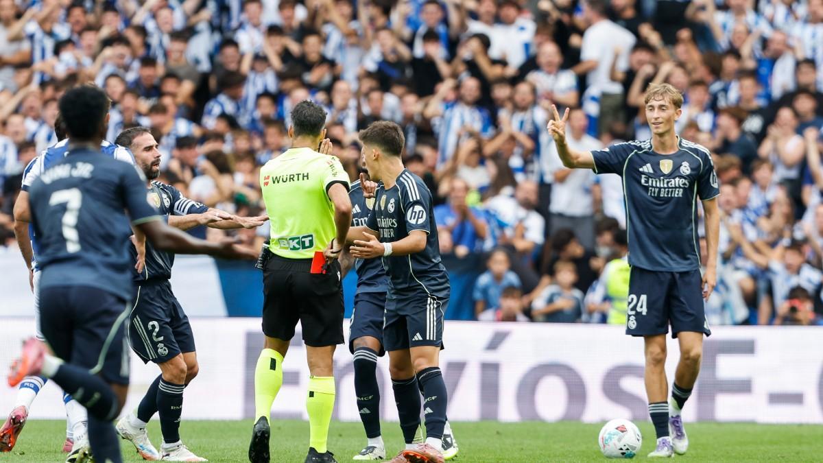 Huijsen se marchó expulsado en Anoeta