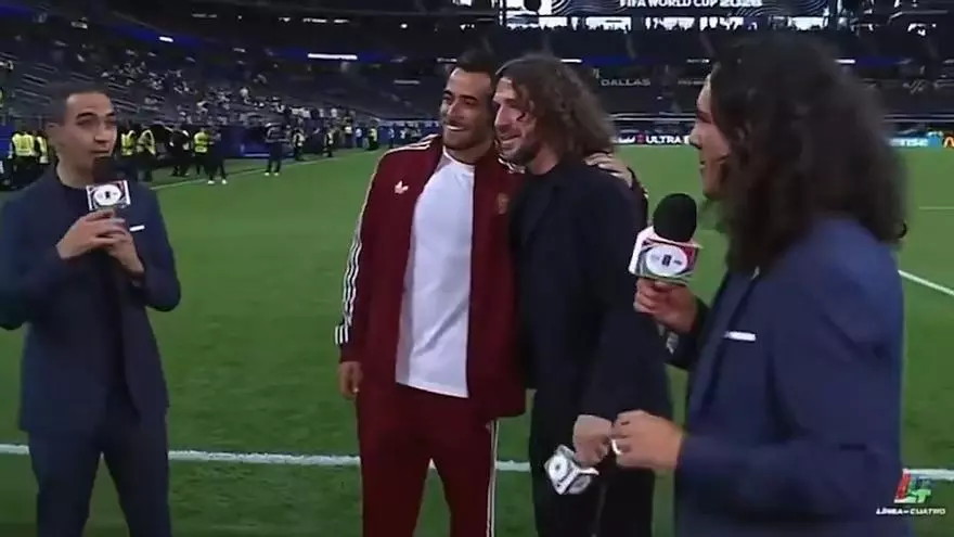 Puyol, la auténtica estrella: Eric García y Dani Olmo querían una foto con él