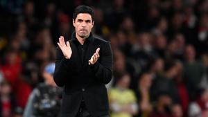 Mikel Arteta estará atento al resultado final en Etihad por si le termina beneficiando