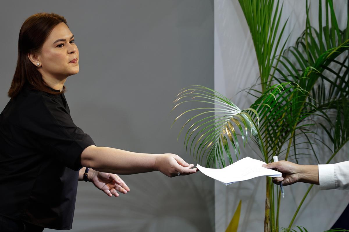 Sara Duterte anuncia que se presentará a las presidenciales de Filipinas en 2028