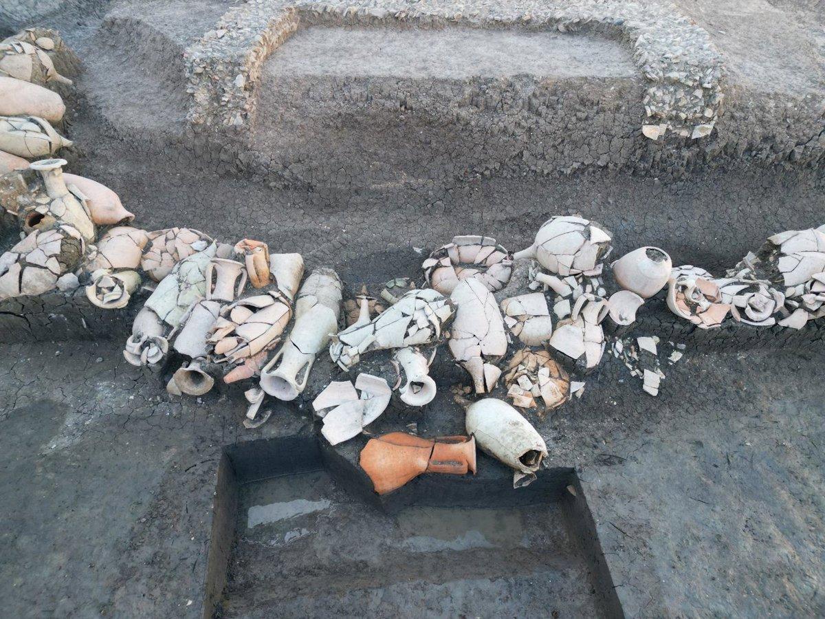 Restos romanos encontrados en el residencial de Artilleria de Sevilla