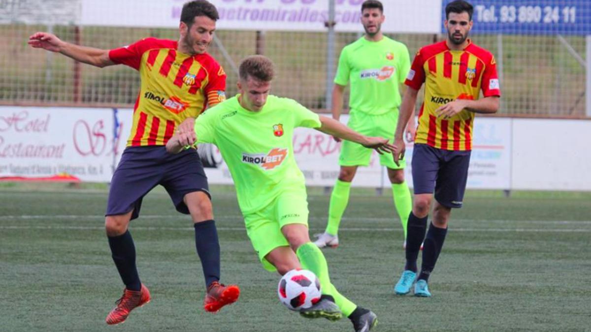 Imagen del encuentro entre el FC Vilafranca y el FC Santboià del pasado sábado