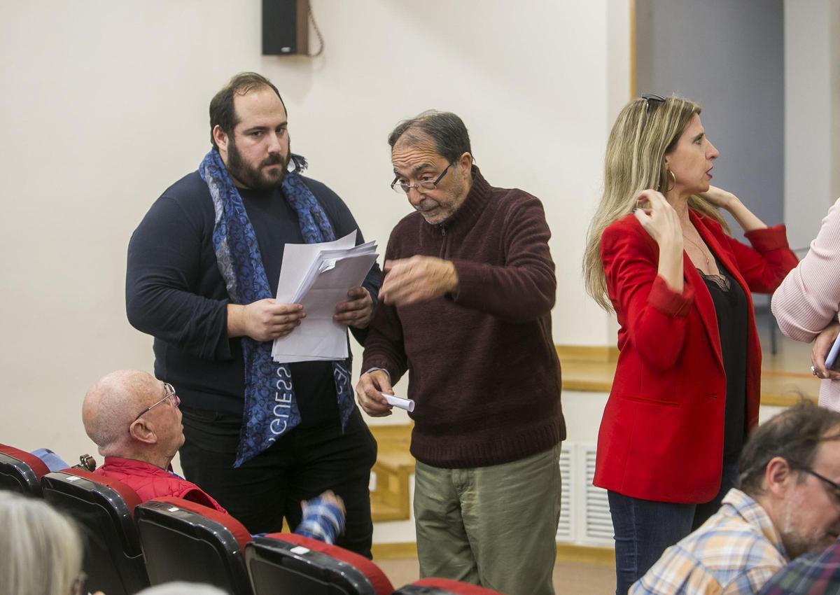 Pedro Ródenas y Ángel Franco en una ejecutiva local del PSOE de 2020
