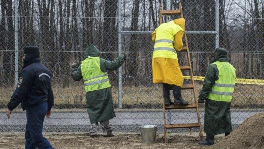 Construcció d&#039;una nova tanca a Hongria per evitar el pas de refugiats