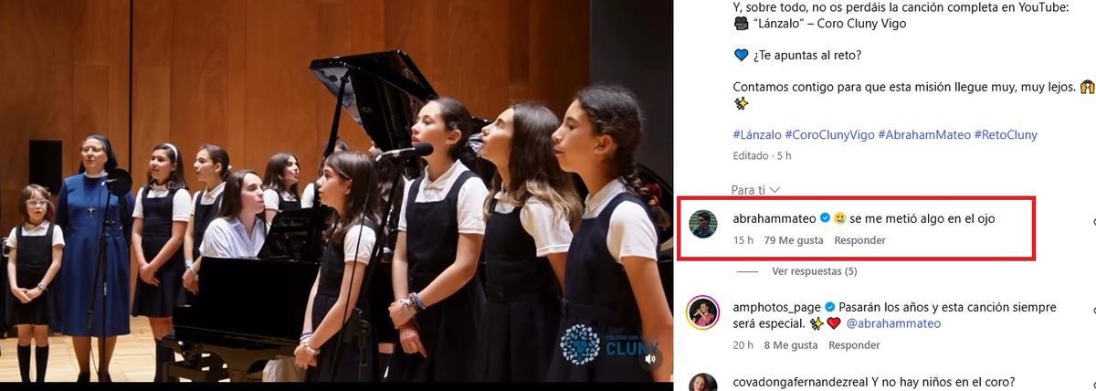 El mensaje de Abraham Mateo en la publicación de Cluny.