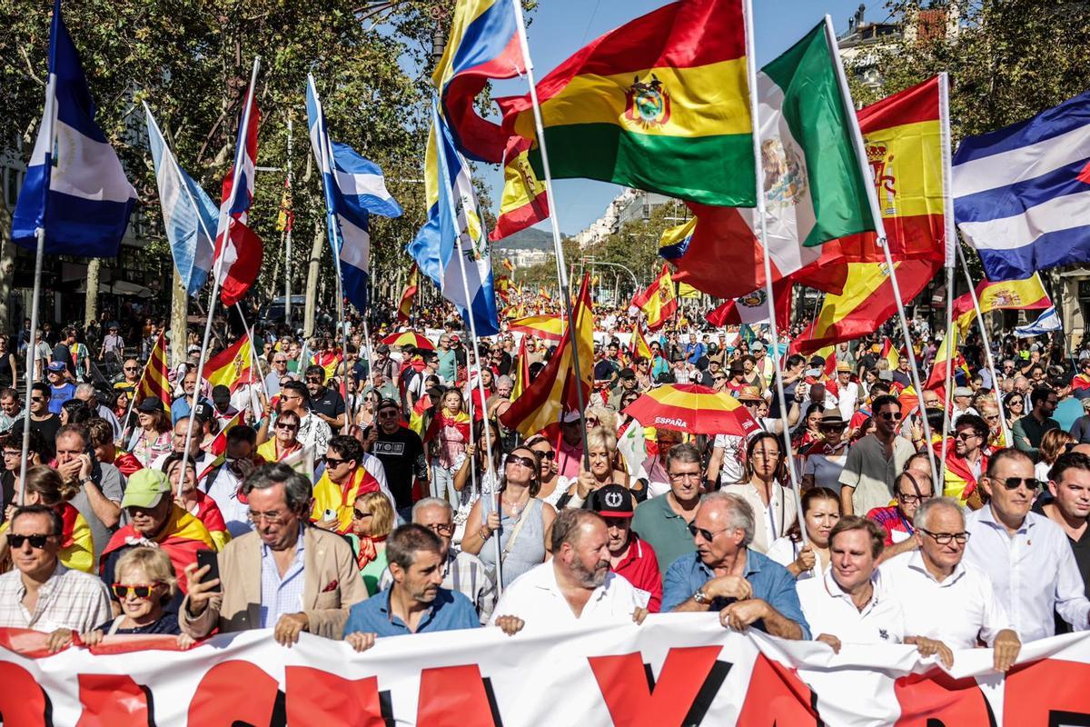 Manifestación por el 12-O en Barcelona