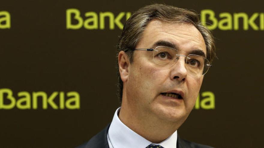 El consejero delegado de Bankia, José Sevilla, durante la presentación hoy de los resultados de la entidad