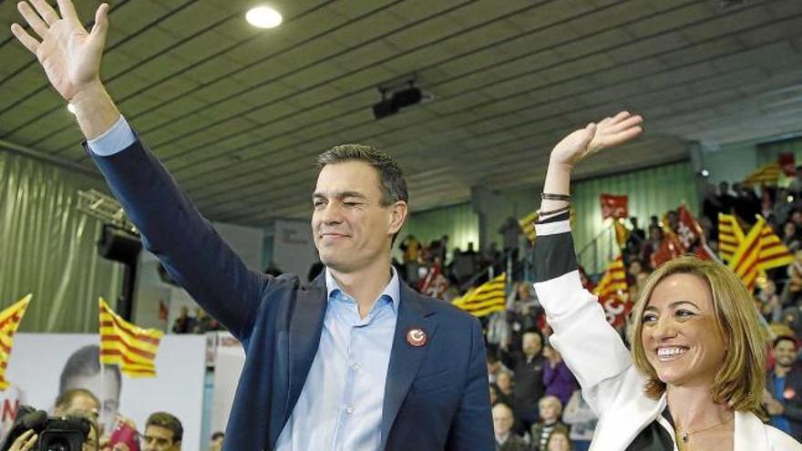 Sánchez i Chacón ahir en el seu míting a l&#039;Hospitalet de Llobregat