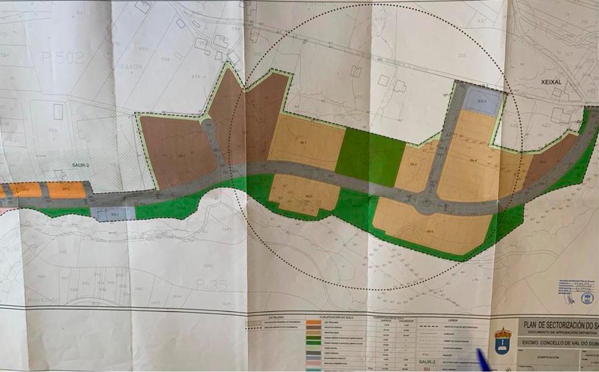 Plano que amosa o futuro proxecto do parque empresarial