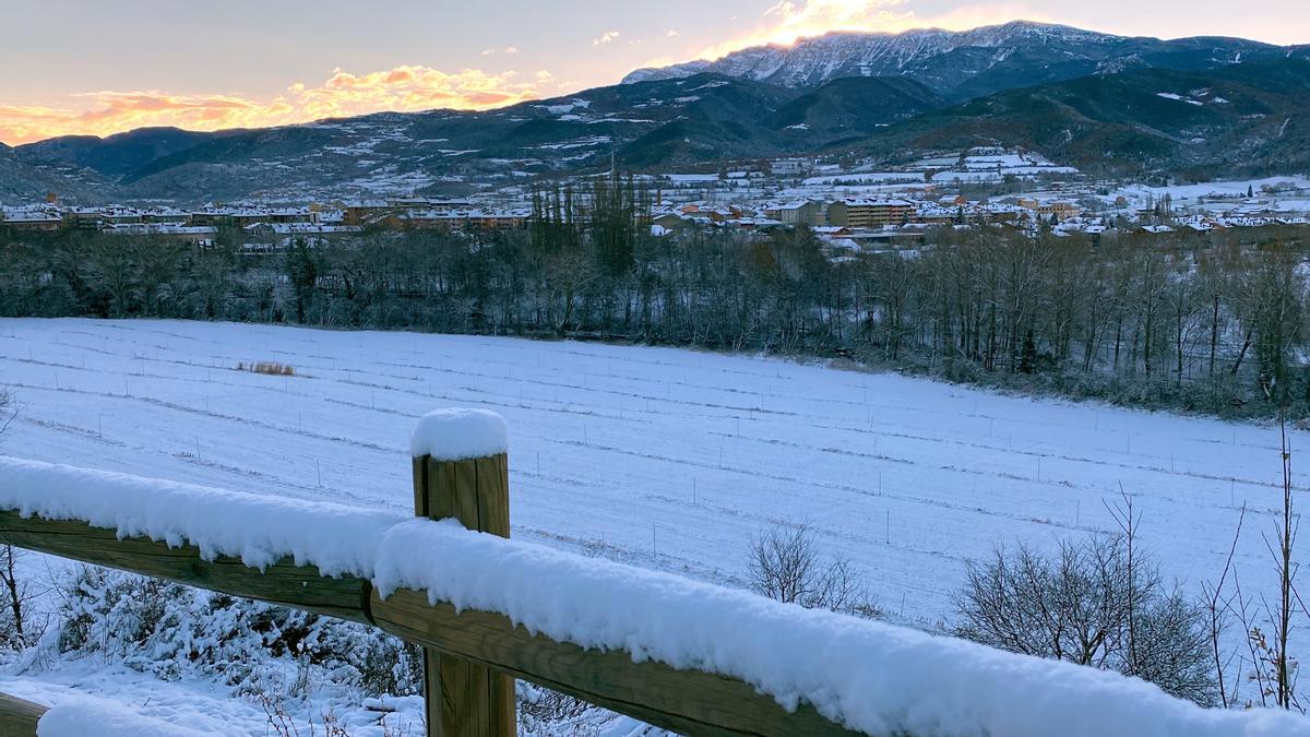 Paisaje nevado cerca de La Seu d’Urgell.