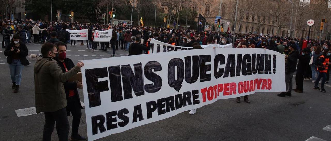 Manifestación a favor de la libertad de expresión y contra la prisión de Pablo Hasél.