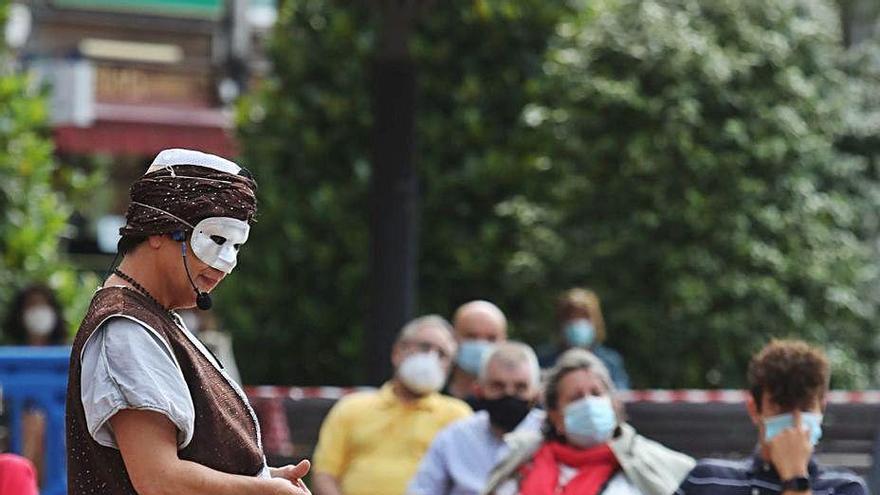 Un momento de la obra en la plaza del Fresno.