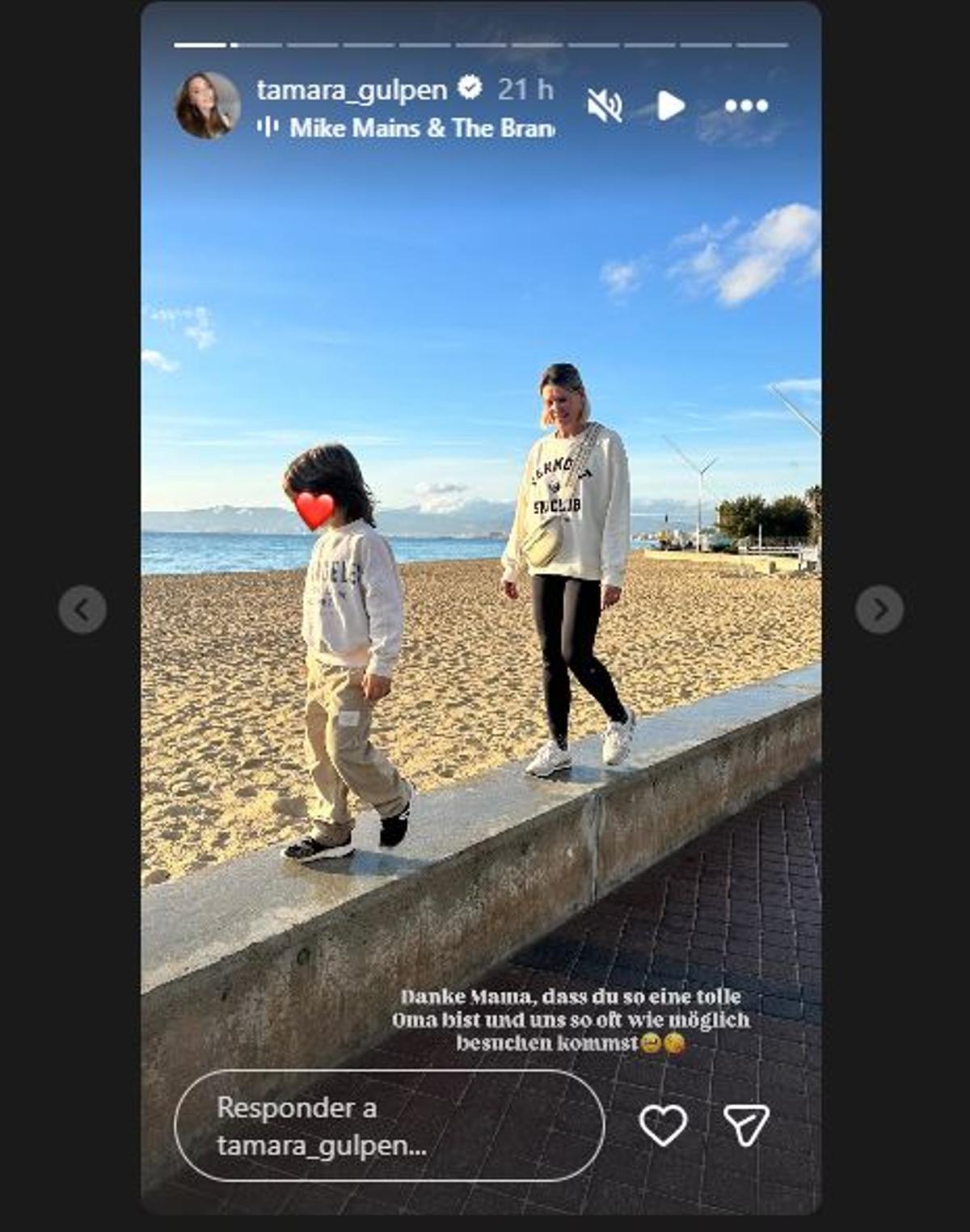 Tamara Gülpens Mutter mit ihrem Enkle Giulio.