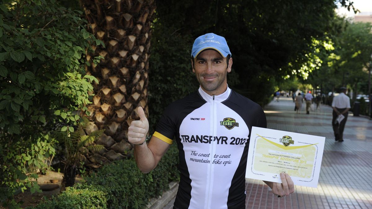 Pedro Baltasar Rufo, tras completar la 'Transpyr' del año 2012