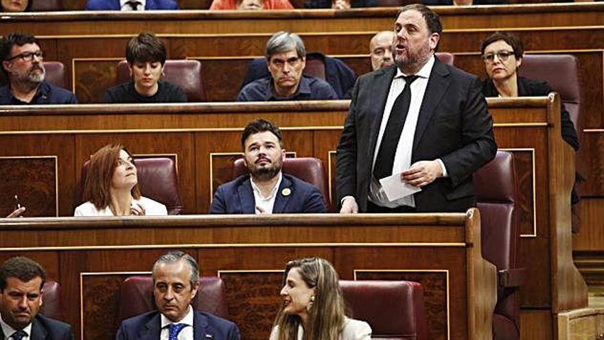 Oriol Junqueras jurant el càrrec de diputat aquesta setmana al Congrés.