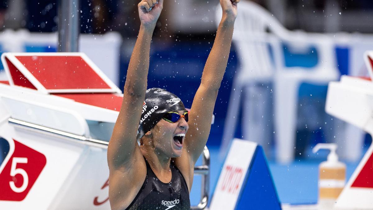 La nadadora canaria Michelle Alonso tras ganar el oro en los Juegos Paralímpicos de Tokio