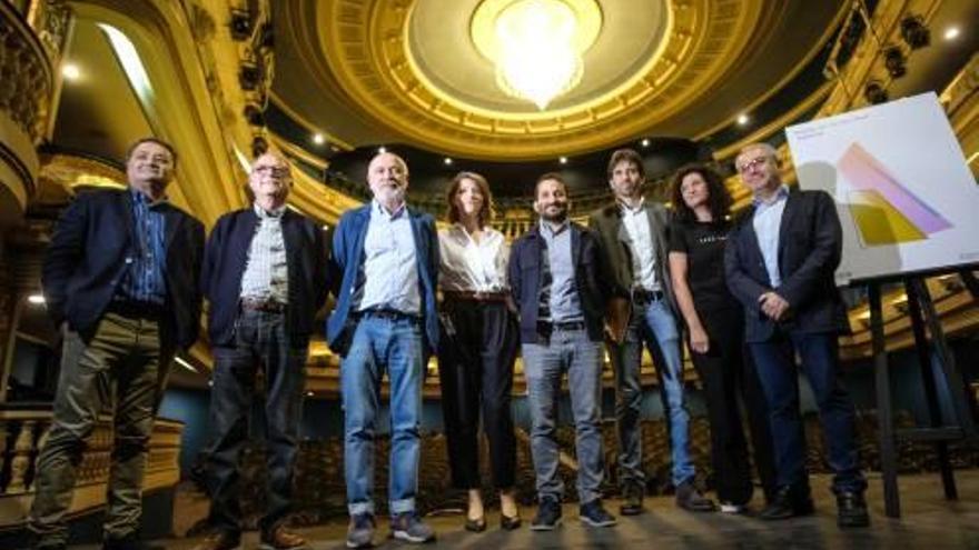 Sanguino, Llopis, Iborra, Femenía, Marzà, Moreno, Garijo y Guarinos, ayer, en el Teatro Principal.