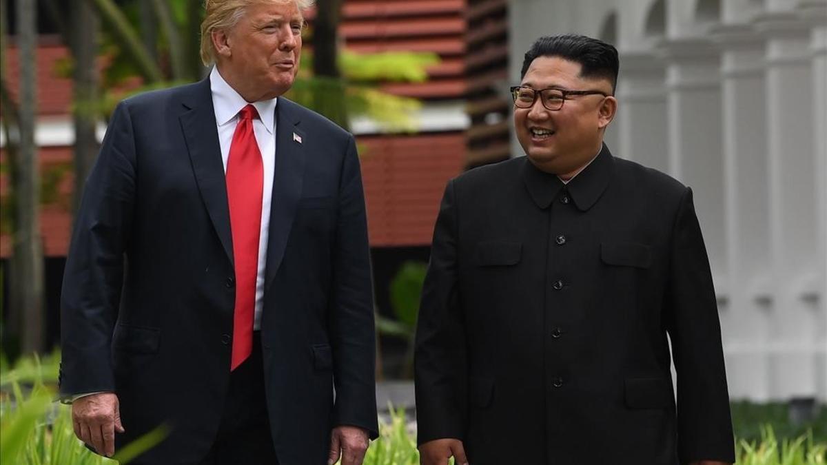 Trump y Kim, en la reunión que mantuvieron el pasado 11 de junio.