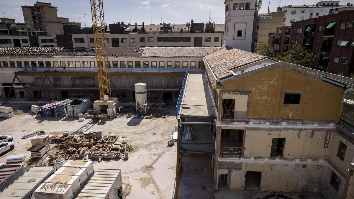 Estado de las obras de las antiguas naves de Giesa.