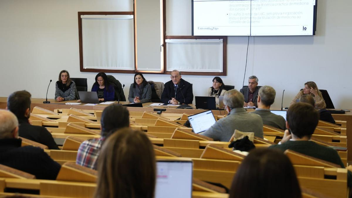 Reunión de este lunes del Consello de Goberno de la UVigo.